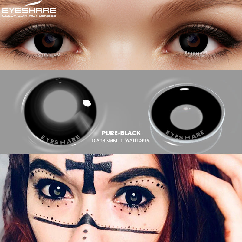 Cosplay Pure Black 14,5 mm 1 par | 1 año
