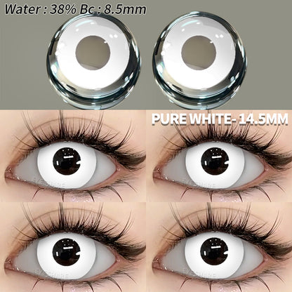 Cosplay Pure White 14.5mm 1 Pair | 1 Year