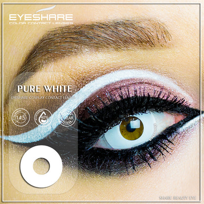 Cosplay Pure White 14.5mm 1 Pair | 1 Year