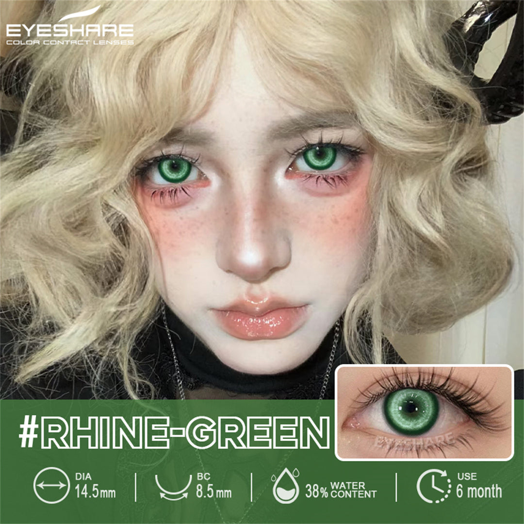 Cosplay Rhine Green 14.5mm 1 Pair | 6 Months