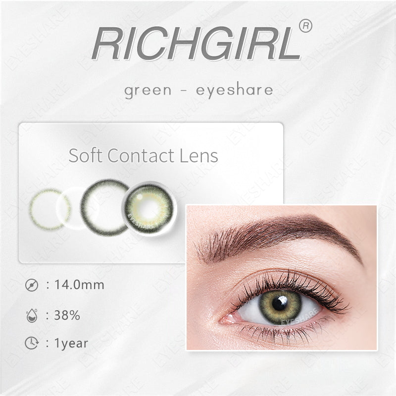 Richgirl Green 14,0 mm, 1 par | 1 año