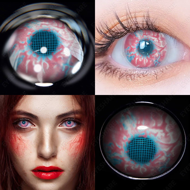 EYESHARE Cosplay Color Contact Lenses SCARY PINK Halloween Lenses