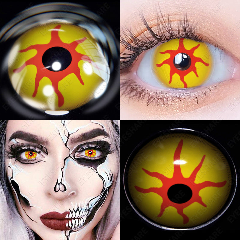 Cosplay Scary Yellow 14.5mm 1 Pair | 1 Year