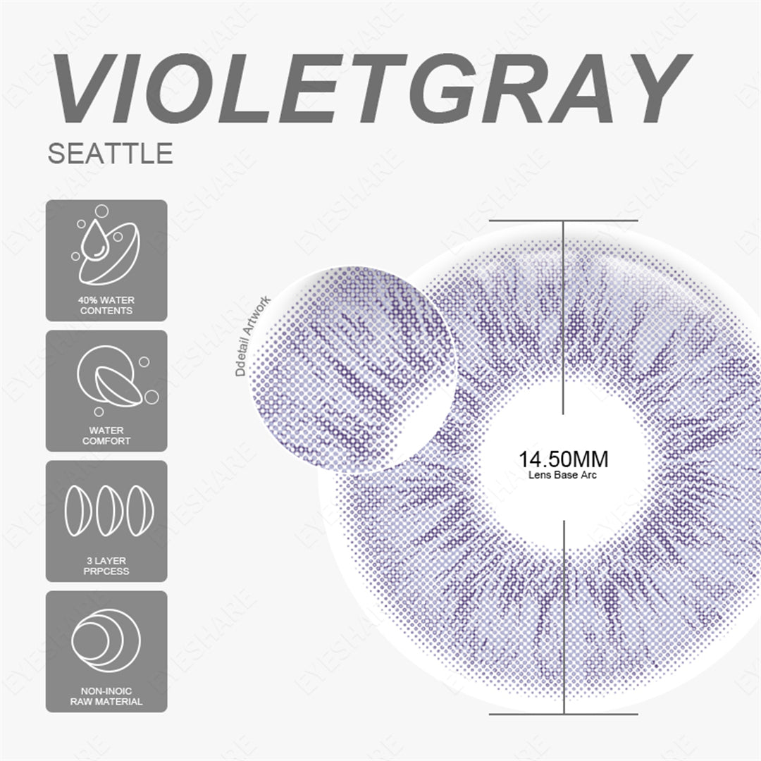 Seattle VioletGray 14,5 mm 1 par | 1 año