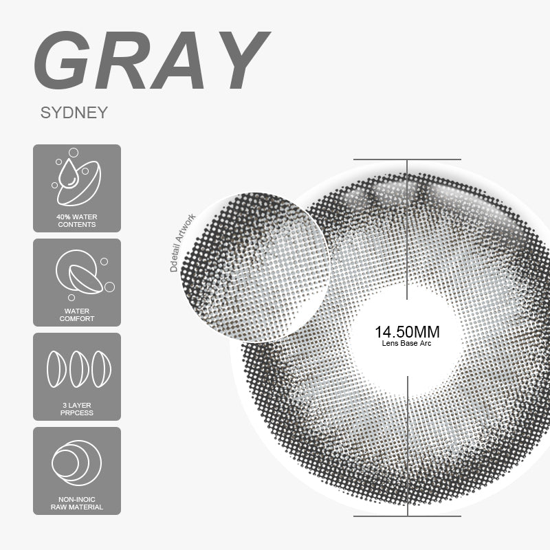 Sydney Gray 14,5 mm, 1 par | 1 año
