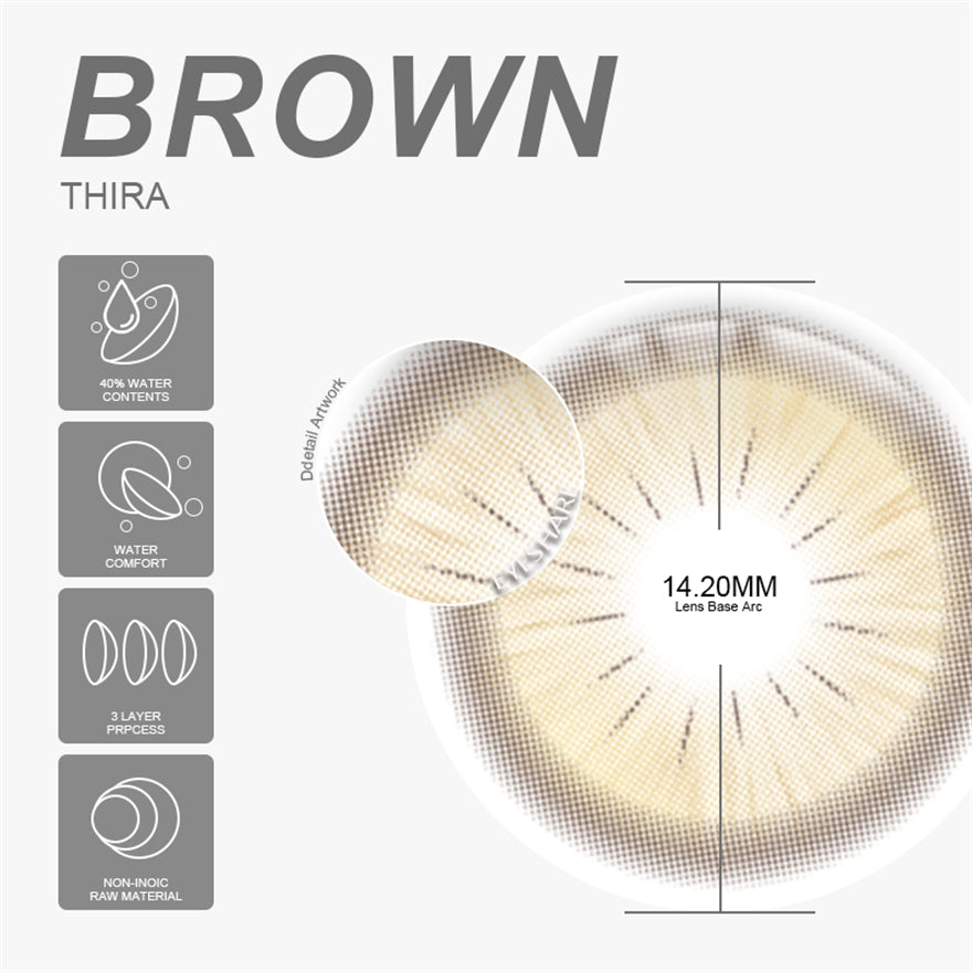 Thira Brown 14.2mm 1 Pair | 1 Year