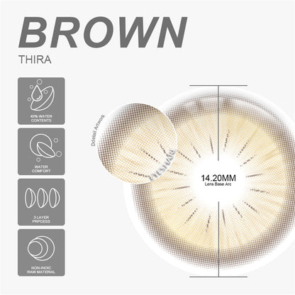 Thira Brown 14.2mm 1 Pair | 1 Year