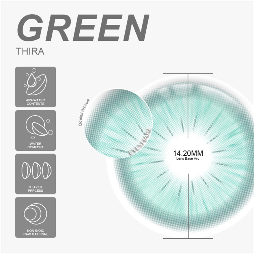 Thira Green 14.2mm 1 Pair | 1 Year