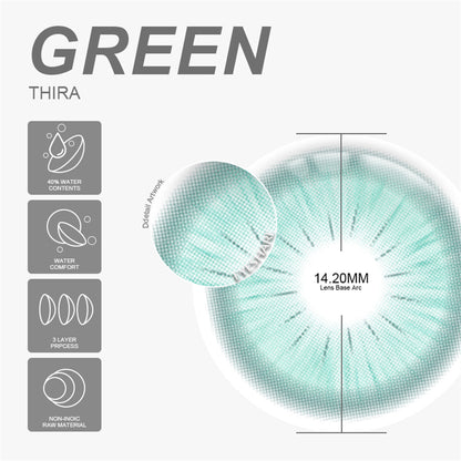 Thira Green 14.2mm 1 Pair | 1 Year