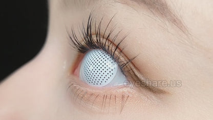 Cosplay White Mesh 14.0mm 1 Pair | 1 Year