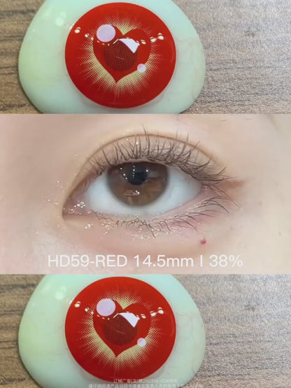 Cosplay HD59 Red 14.5mm 1 Pair | 1 Year