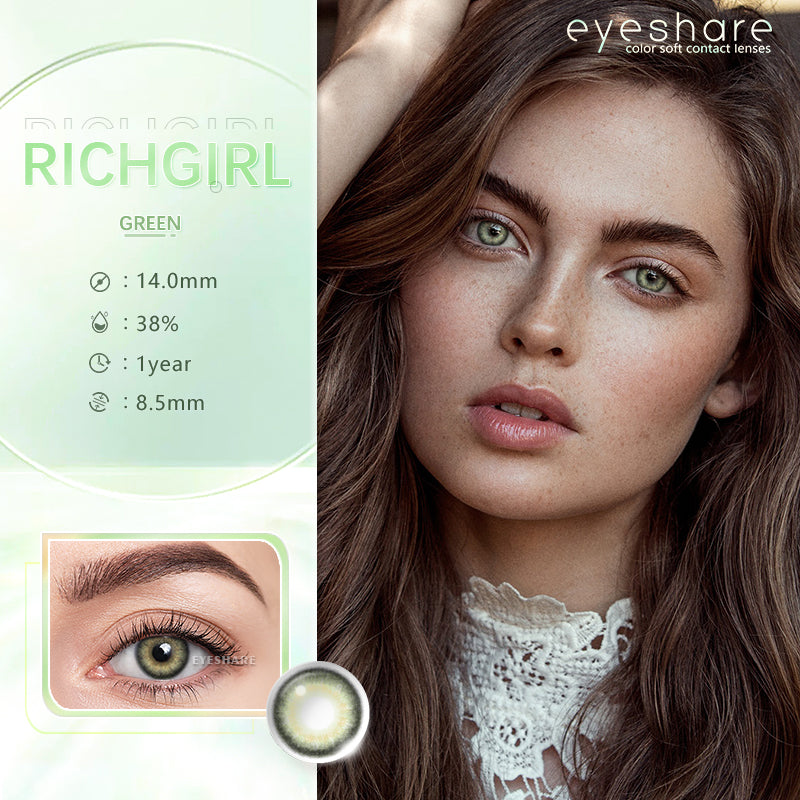 Richgirl Green 14,0 mm, 1 par | 1 año