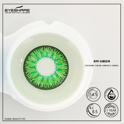 Cosplay AYY Green 14.5mm 1 Pair | 1 Year