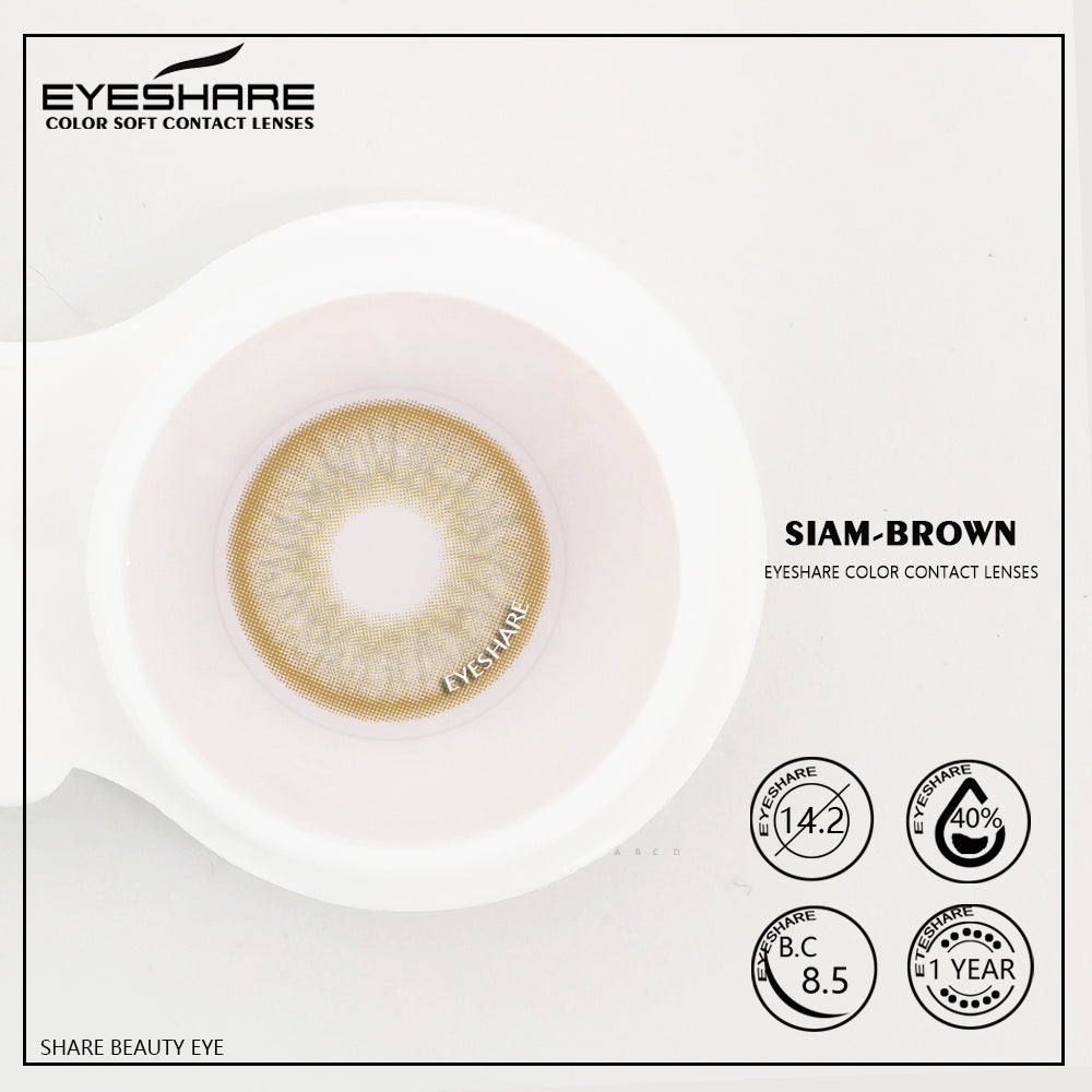 EYESHARE Fashion Colored Contact Lenses for Eyes SIAM Brown Lenses