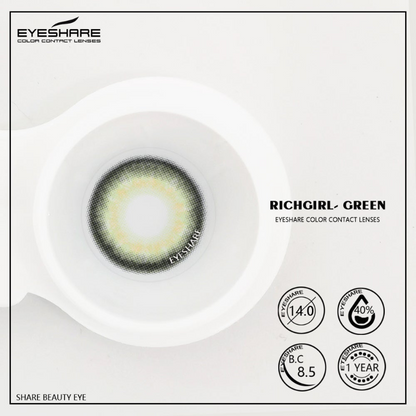 Richgirl Green 14,0 mm, 1 par | 1 año