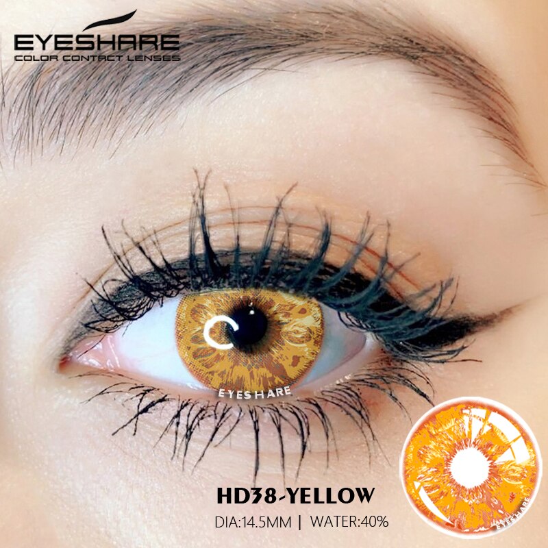 Cosplay HD38 Yellow 14.5mm 1 Pair | 1 Year